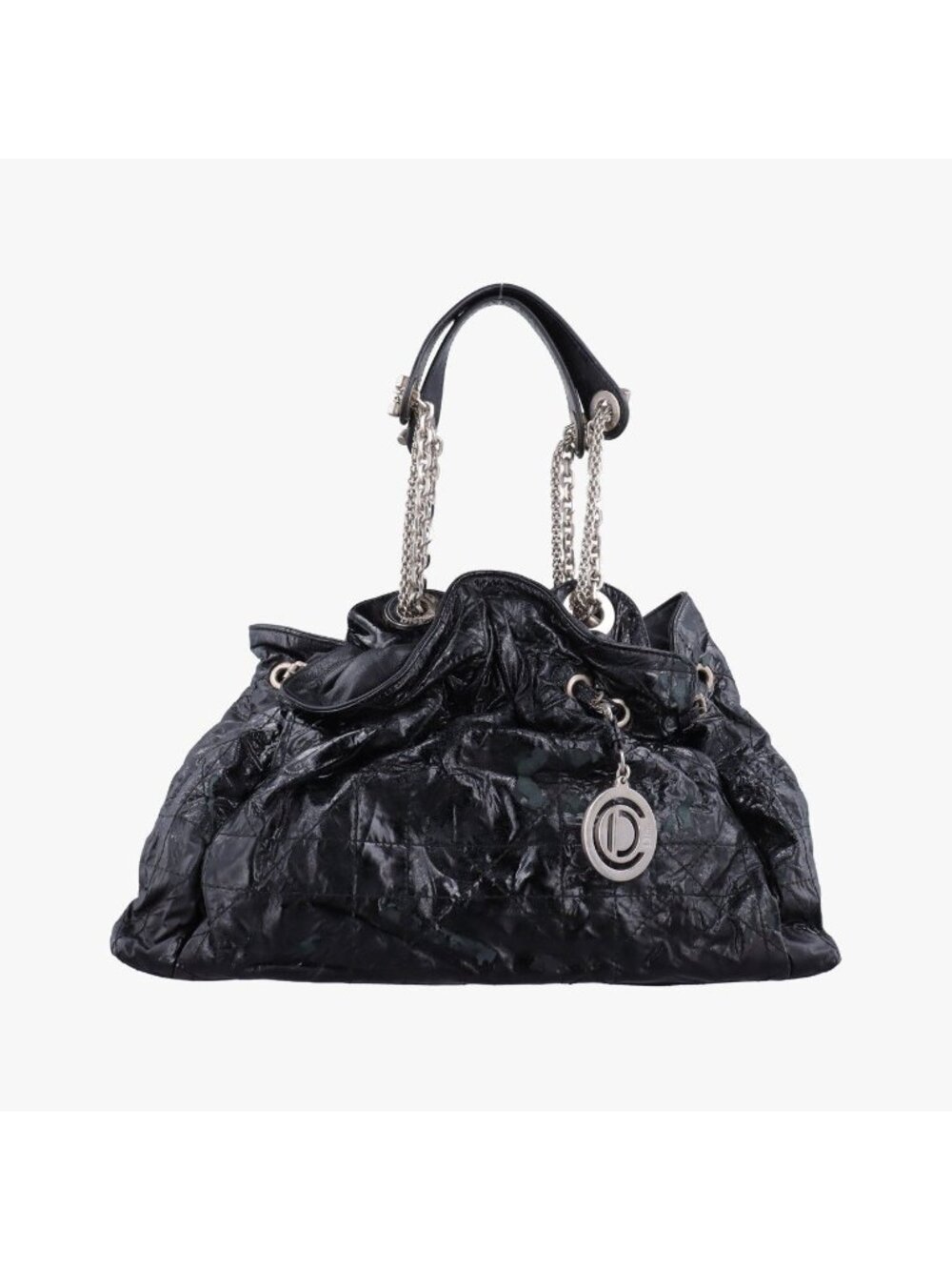 Dior le Tranto Cannage Black Patent Shoulder - Picture 1 of 15